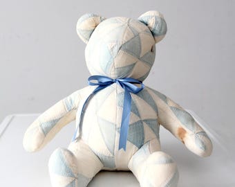 vintage handmade patchwork teddy bear
