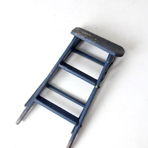 Vintage Wooden Step Stool, Blue Step Ladder - Etsy