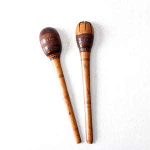 vintage Mexican hand-carved serving spoons