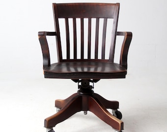 antique Johnson Chair Co swivel desk chair