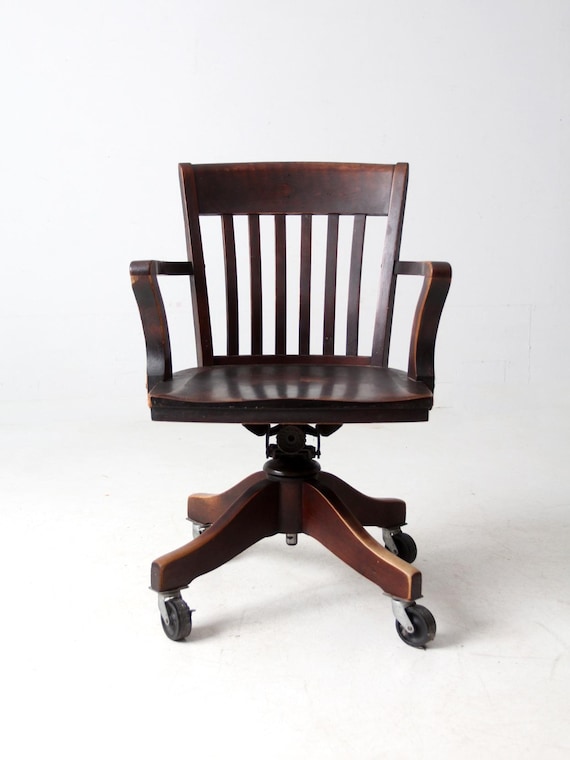 Antique Johnson Chair Co Swivel Desk Chair - Etsy