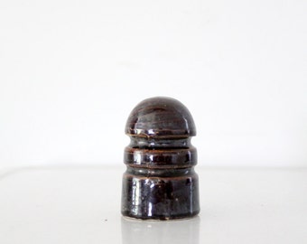 porcelain insulator, vintage brown telegraph insulator