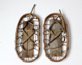 vintage 1940s bear claw snow shoes