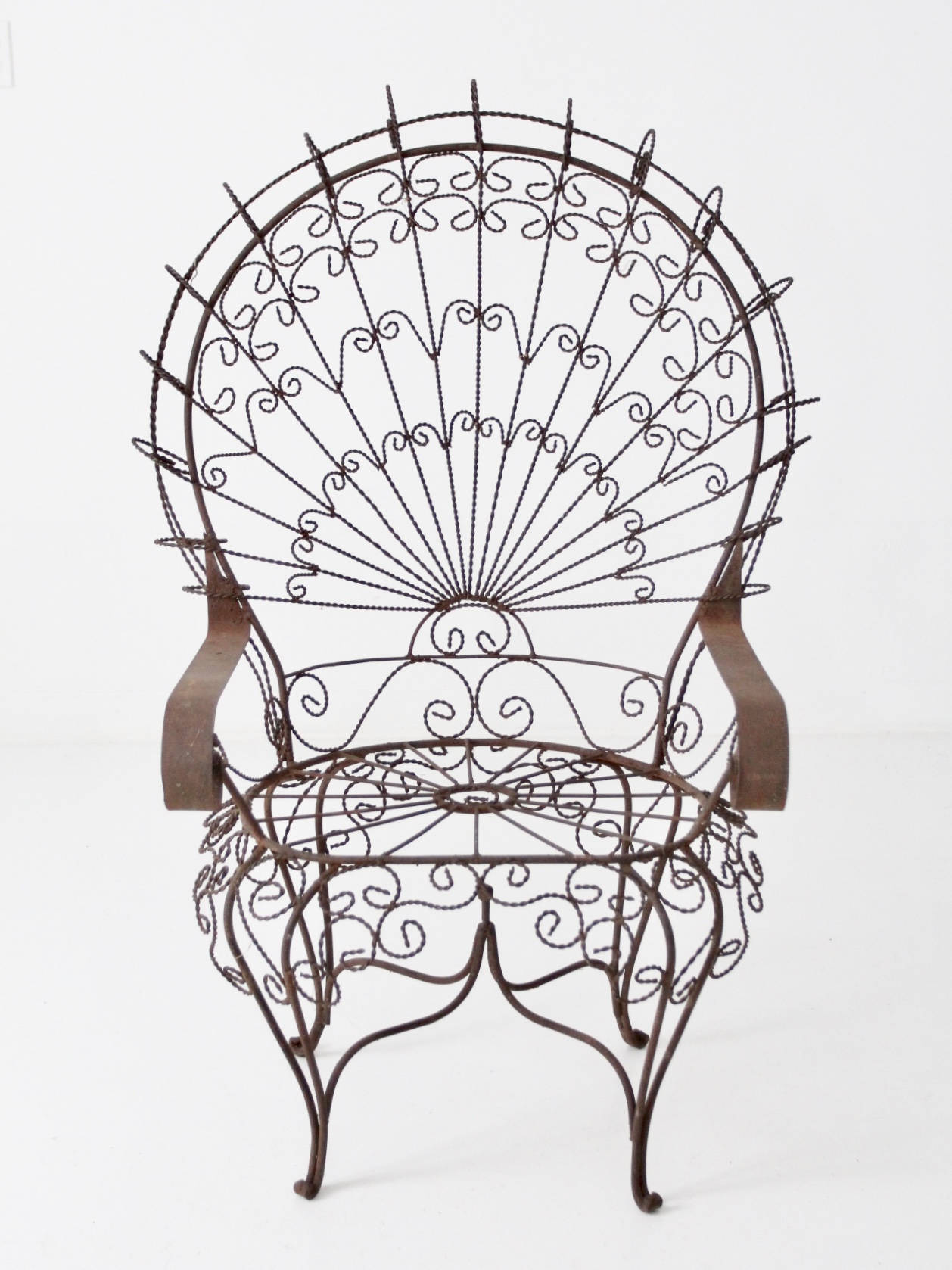 Wrought iron peacock chairs outlet for sale