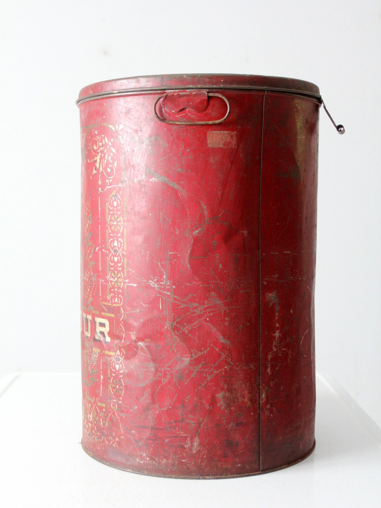 Antique Metal Flour Bin - Etsy
