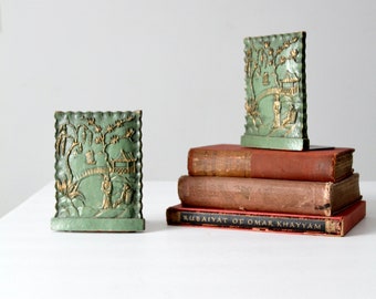 vintage Syroco Japanese Asian theme bookends