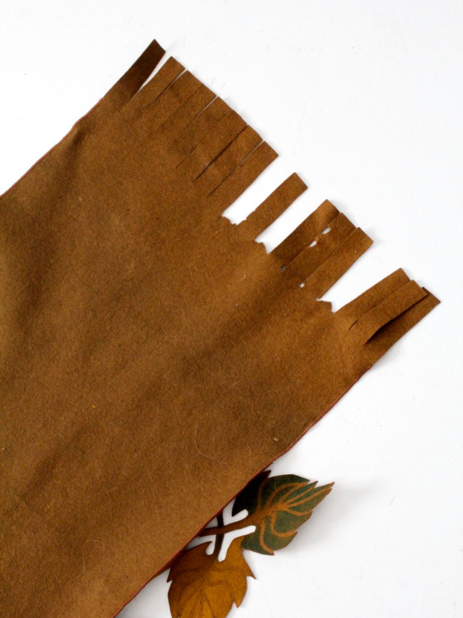 Vintage Autumn Table Runner Felt Table Mat With Cut Out Leaf Etsy
