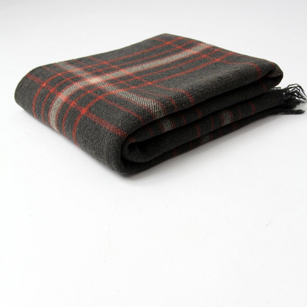 vintage wool plaid blanket, William Ayres & Sons throw
