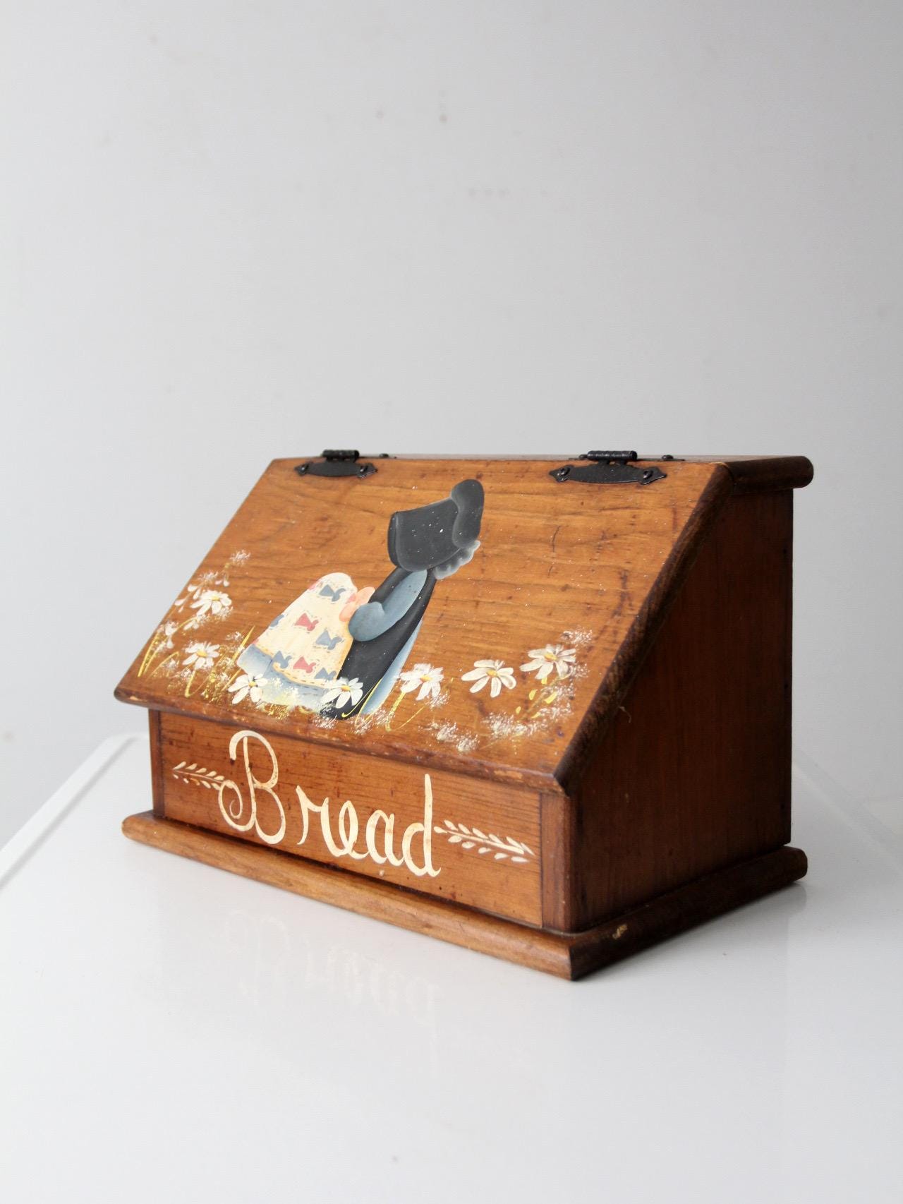 Vintage Storybook Folk Art Wood Bread Box - Etsy