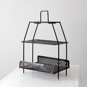 mid-century tiered metal stand image 1