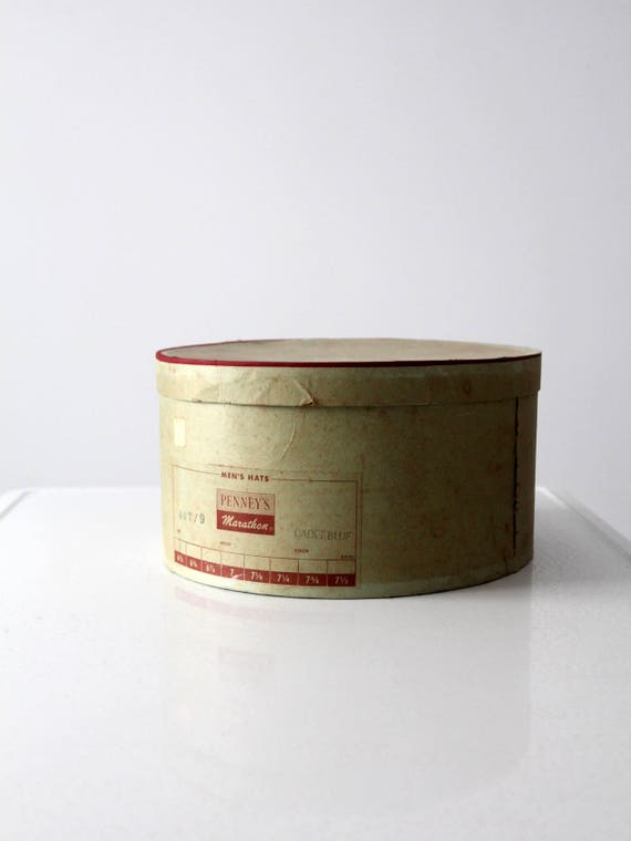 1950s Penney s Marathon Hat Box Vintage JC Penney Storage Box Etsy UK
