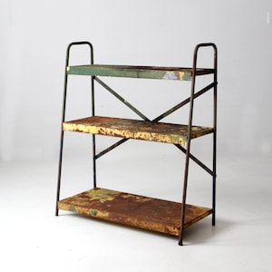 vintage industrial metal shelves
