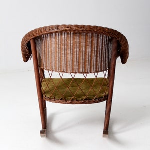 antique children's wicker rocking chair image 5