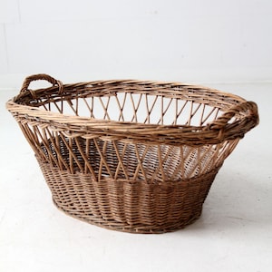 vintage wicker laundry basket