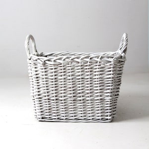 vintage large white storage basket image 3