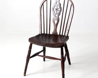 Antique Wheel Back Windsor Chair - Etsy