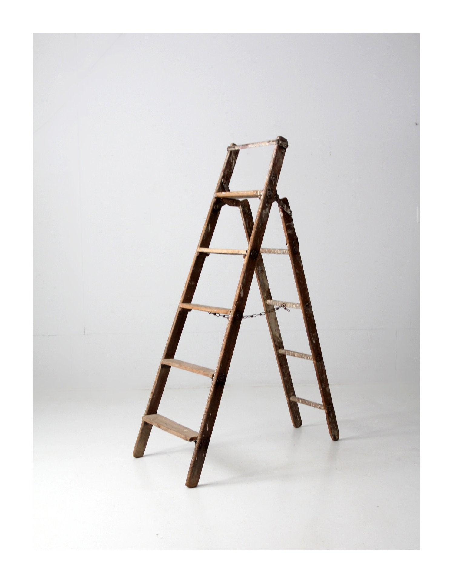 Vintage Rustic A frame Folding Ladder Etsy Canada