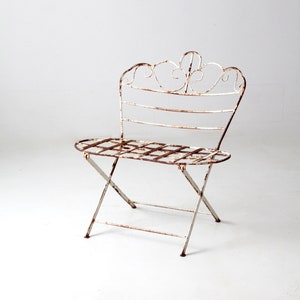 vintage folding metal garden bench
