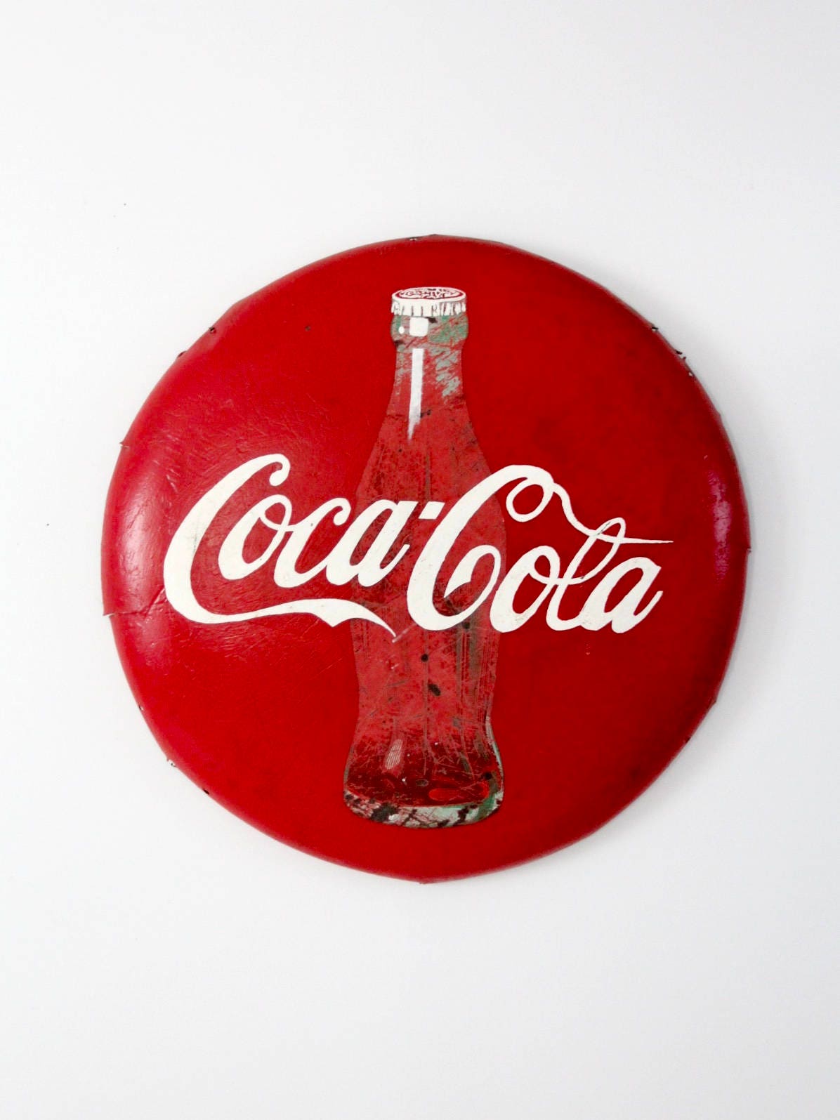 90sビンテージ！Coca-Cola サイン Vintage Coca-cola Sign, Large Metal Coke Button Sign - Etsy Canada