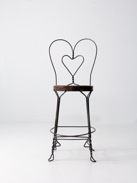 Vintage Ice Cream Parlor Chair Heart Back Tall Stool Etsy image 0 - Vintage Ice Cream Parlor Chair Heart Back Tall Stool Etsy