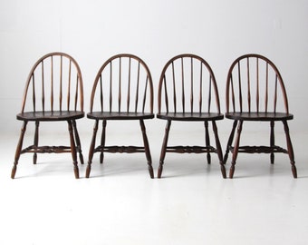 antique spindle back wooden dining chairs set of 4