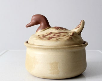 ヴィンテージのアヒル柄の手作り陶器製スープ皿 - Etsy 日本