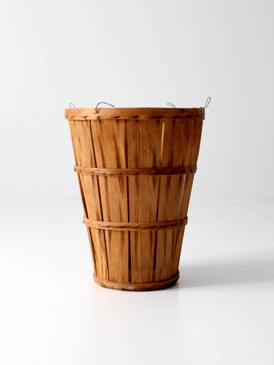 Vintage Orchard Basket Tall Wooden Bushel Basket Etsy