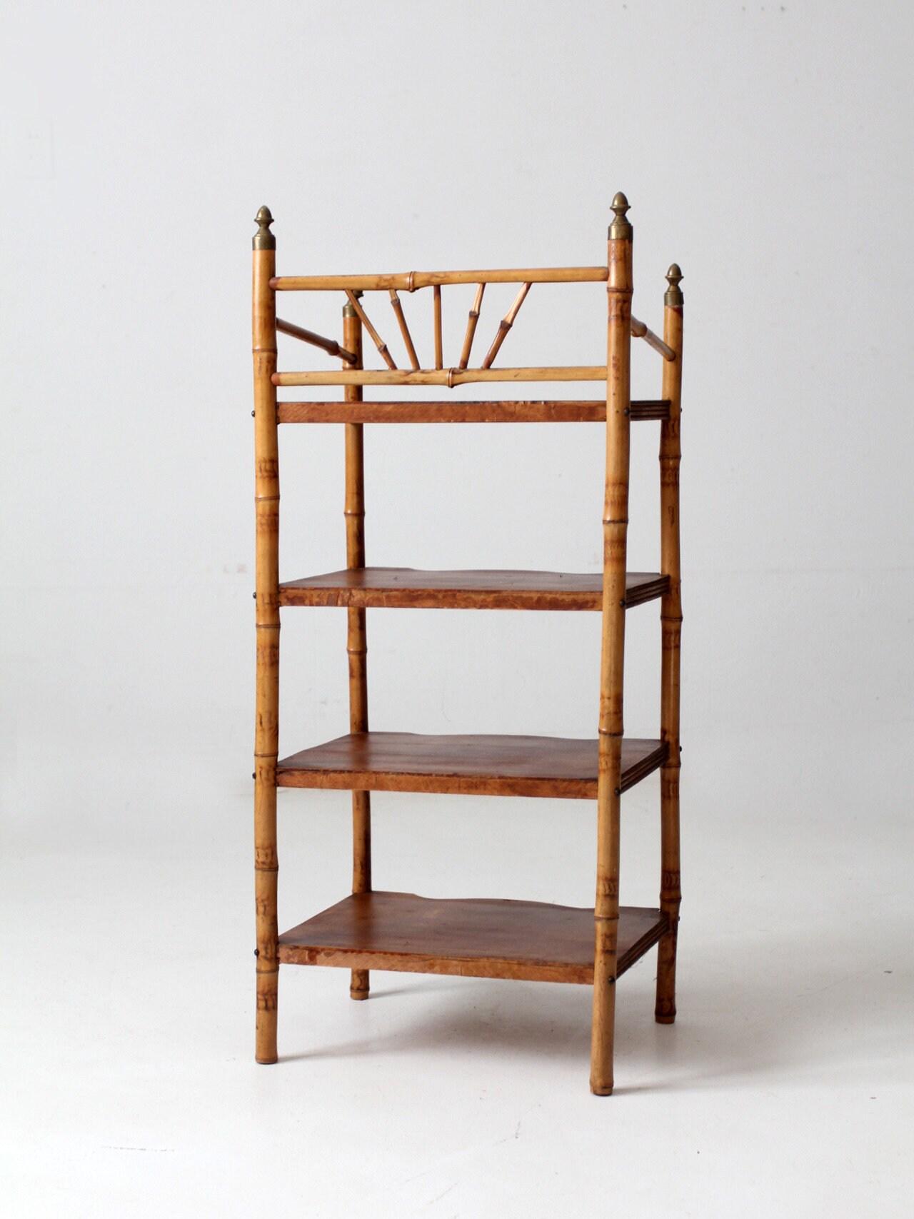 木製ラック・ウッドラック 612.Antique Iron Shelf Indonesia Antique French Bakery Wood Bakery Spool Shelf Rack Shelving Stand