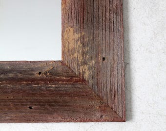 ヴィンテージの納屋の木製壁掛けミラー - Etsy 日本