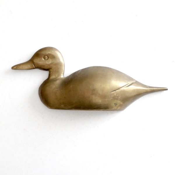 vintage brass duck wall hanging