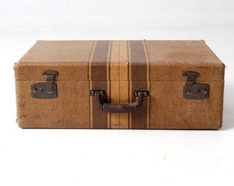 vintage striped suitcase