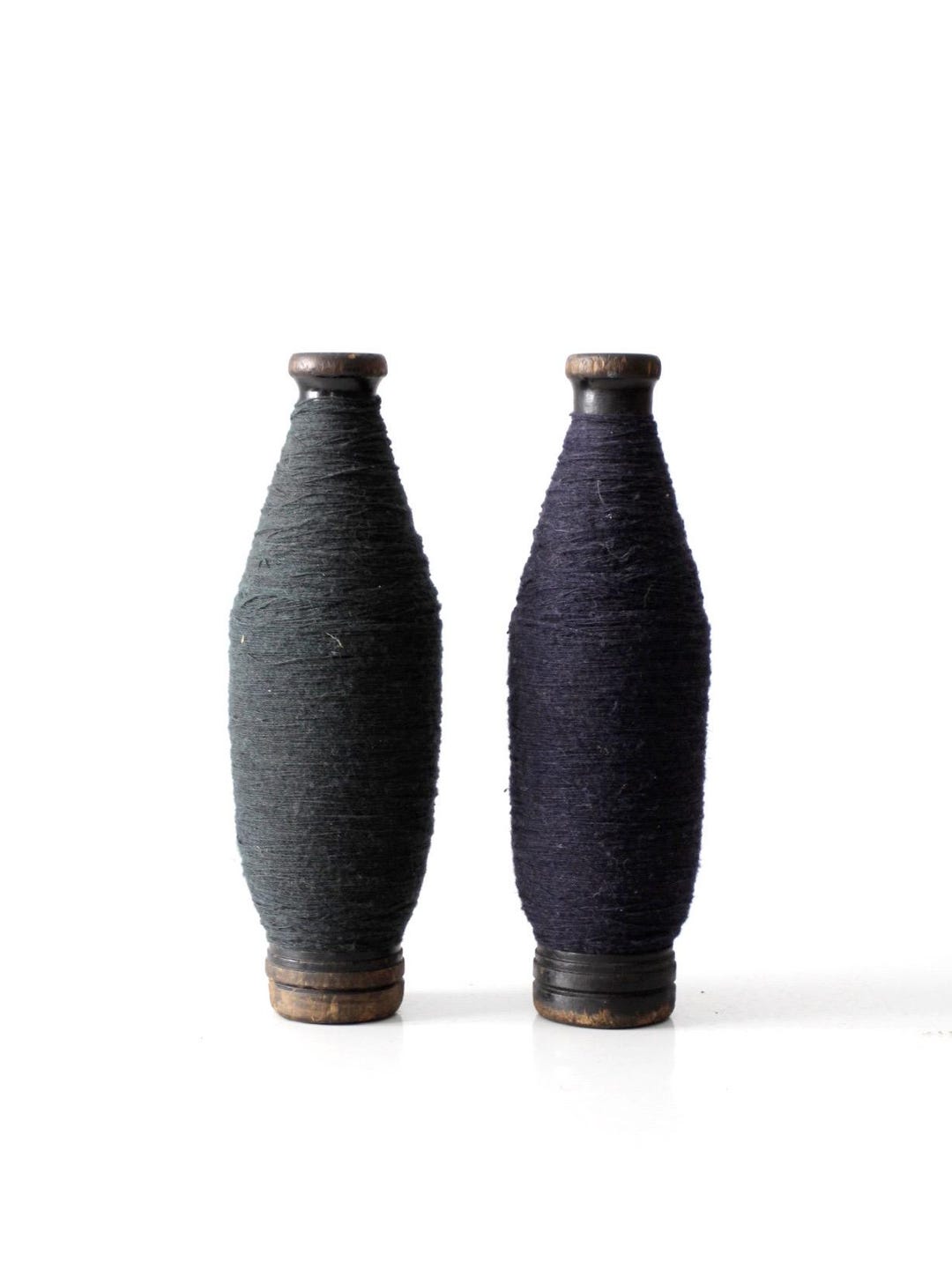 Pair of Antique Wooden Thread Spools - Etsy