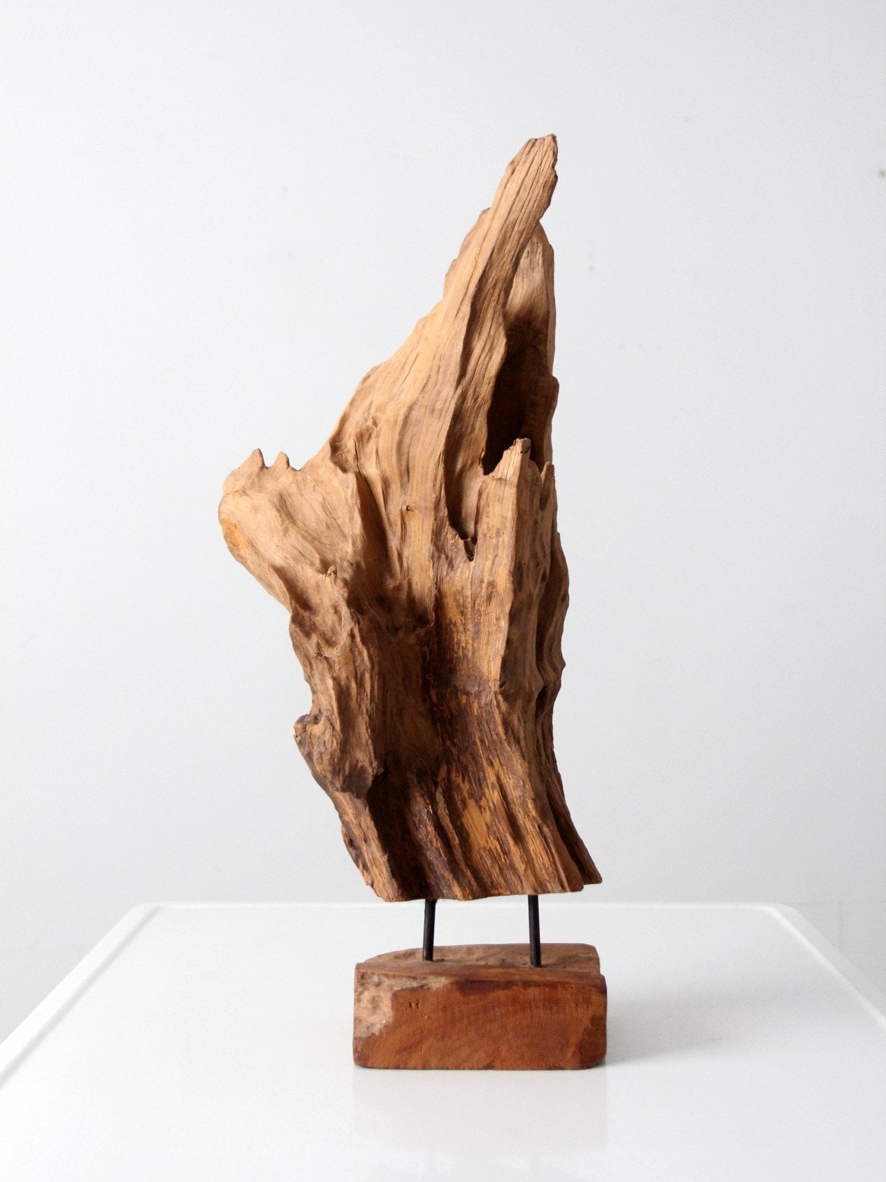 Mid-century Organic Wood Sculpture on Stand - Etsy