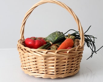 vintage woven harvest basket