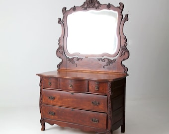 antique Victorian dresser with mirror