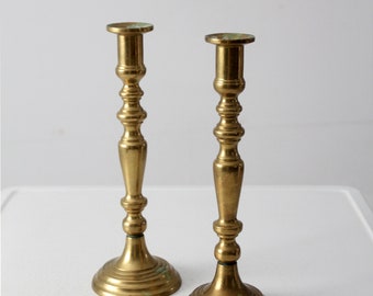 アンティーク真鍮製キャンドルホルダー（ペア） - Etsy 日本