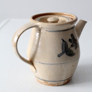 vintage studio pottery pitcher with lid image 7