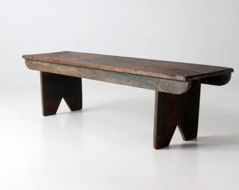 antique primitive wood bench