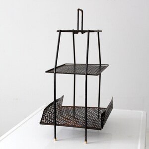 mid-century tiered metal stand image 3