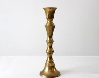 antique brass baluster candlestick holder