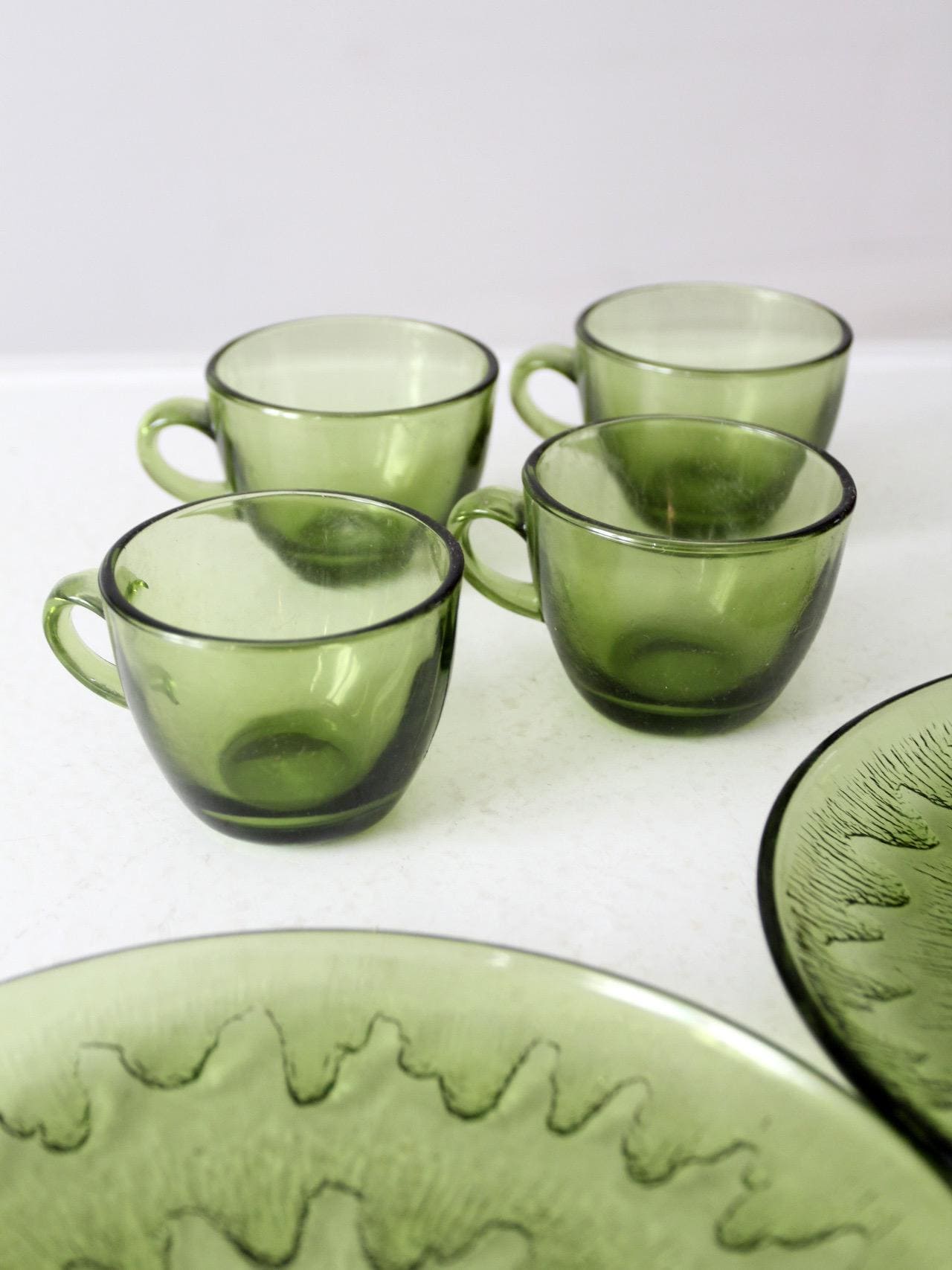 Vintage 70s Indiana Glass Sunburst Snack Set - Etsy