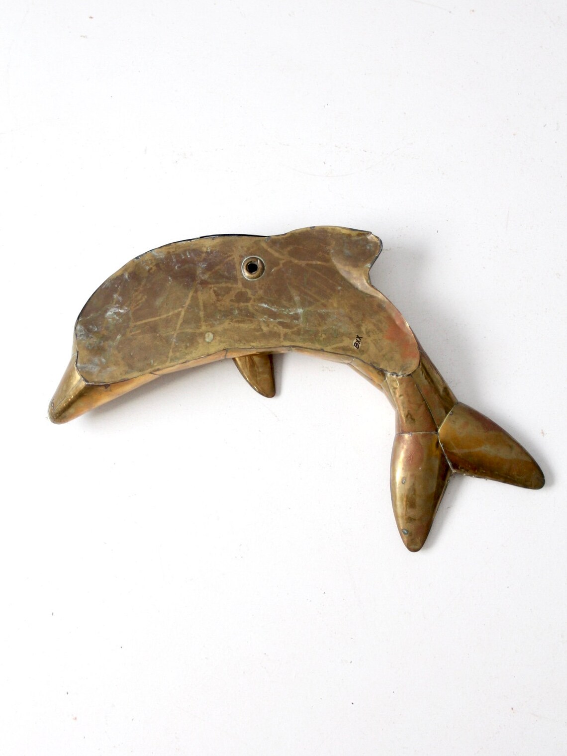 Midcentury Brass Dolphin Wall Decor Etsy