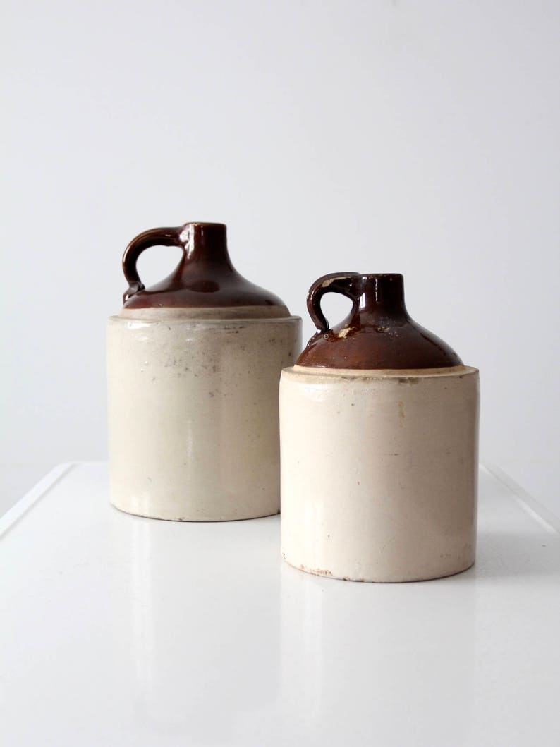 Antique stoneware jugs albany slip crock jugs Etsy