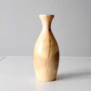 vintage handmade turned wood vase