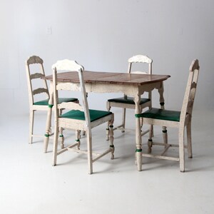 Vintage Painted Wood Dining Chairs Set of 4 - Etsy
