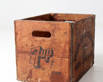 vintage USA70's 7up wood crate 木箱 Vintage 7UP Wood Crate - Etsy