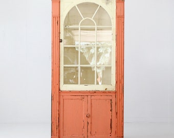 antique painted corner china cabinet