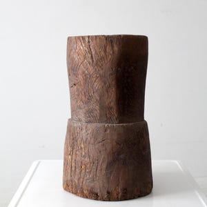 antique wooden mortar