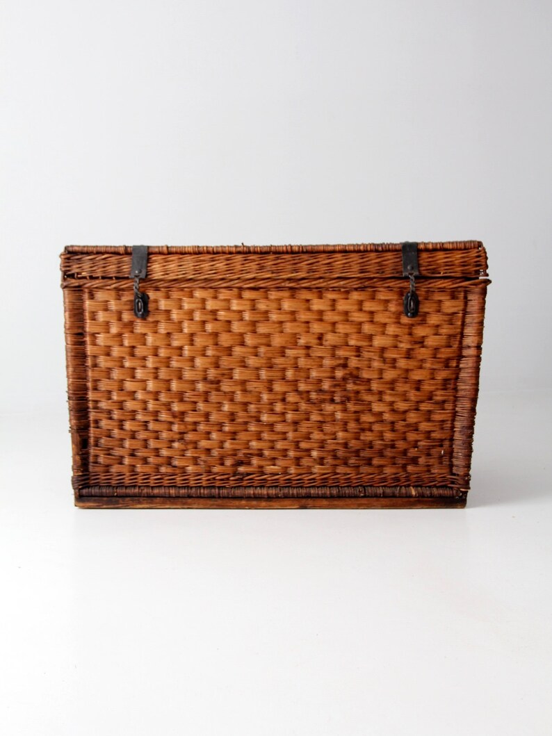Antique wicker trunk | Etsy
