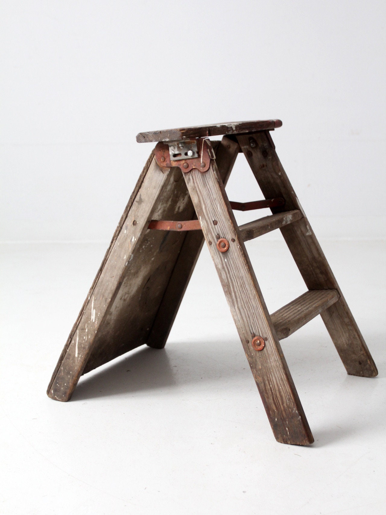 Vintage Rustic Wooden Step Ladder - Etsy